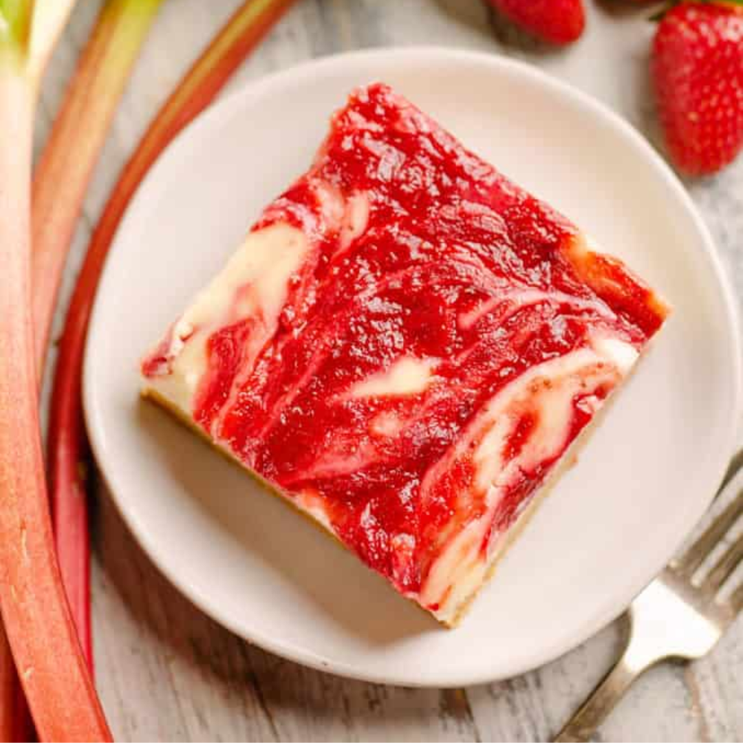 Mini Strawberry Rhubarb Cheesecake - GF