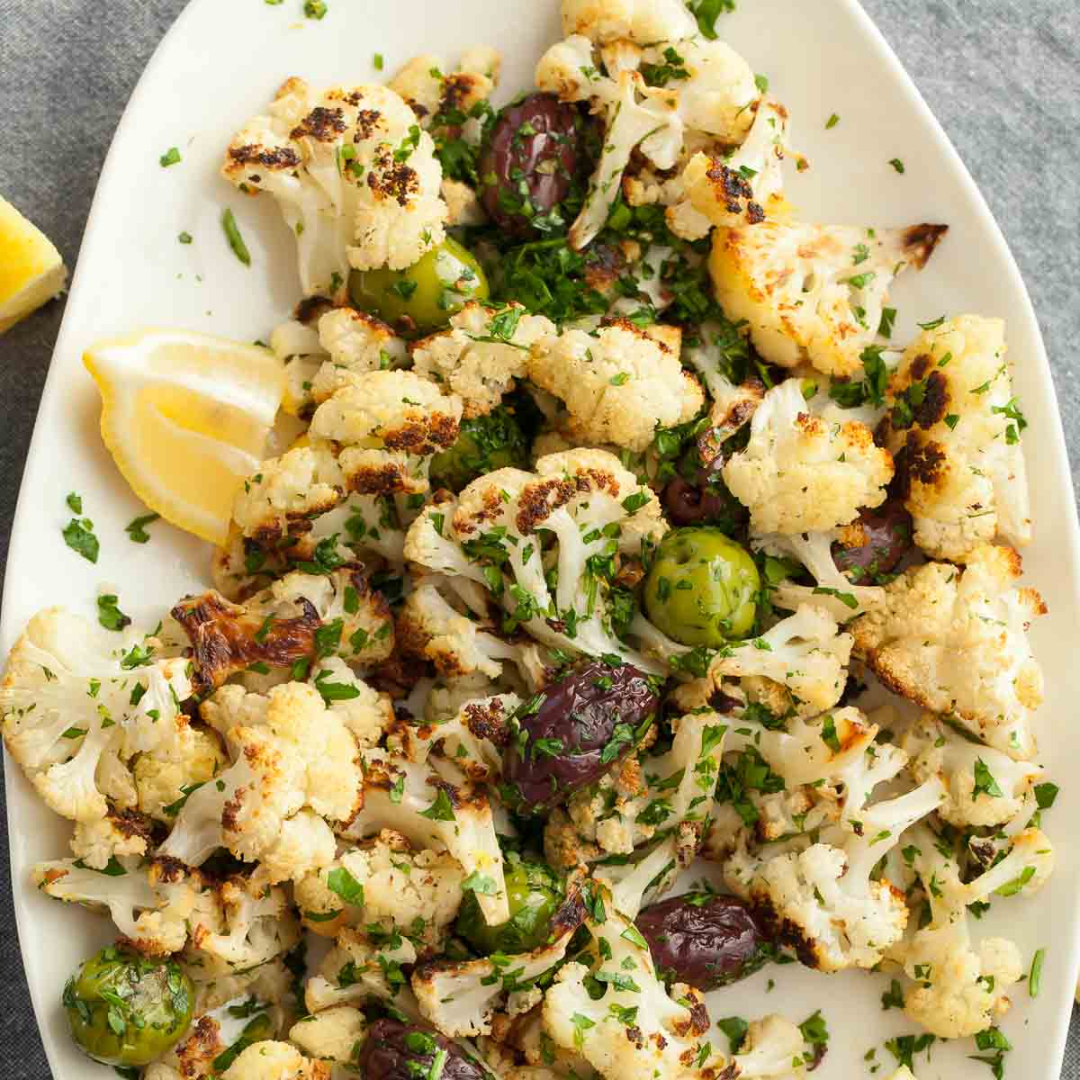 Crispy Polenta With Cauliflower & Green Olive Sauce- GF