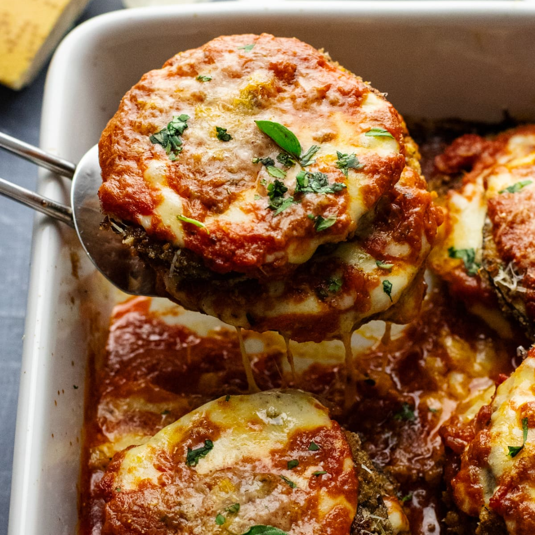 Orzo Pasta with Eggplant Parmesan