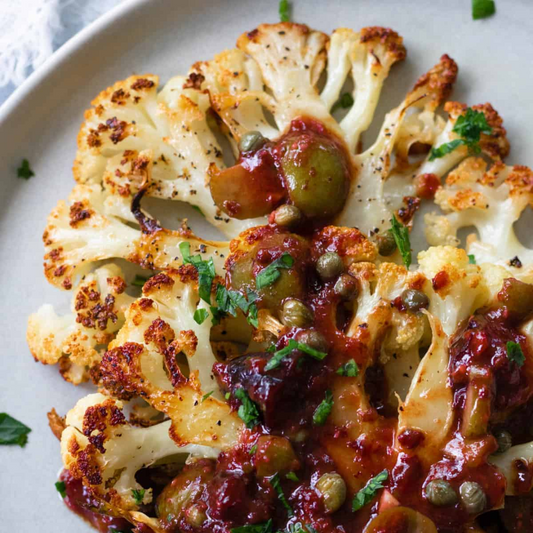 Roasted Cauliflower Marbella - GF