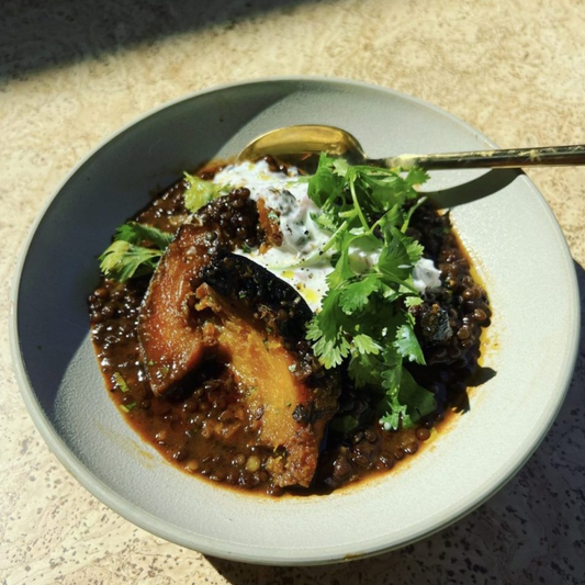 Ginger Braised Squash with Lentils - GF