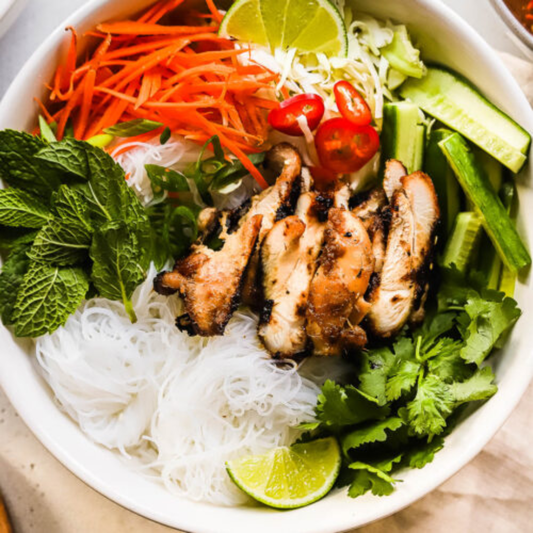 Grilled Lemongrass "Chicken" & Noodle Bowl - GF