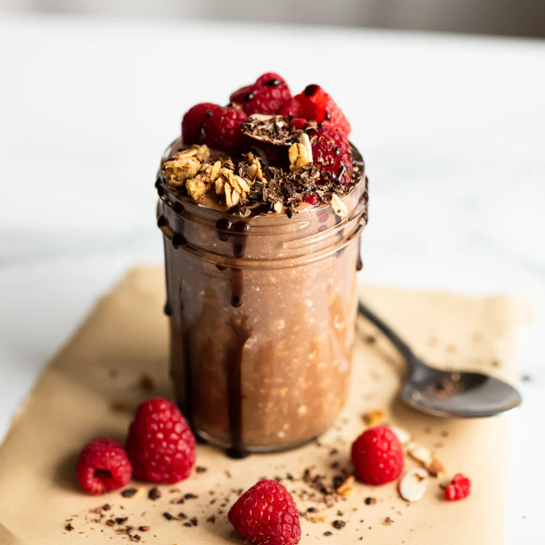 Chocolate Raspberry Overnight Oats - GF