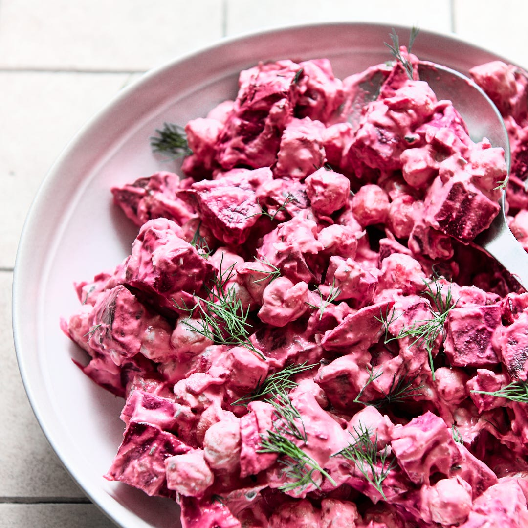 Creamy Beet Salad With Lentils - GF