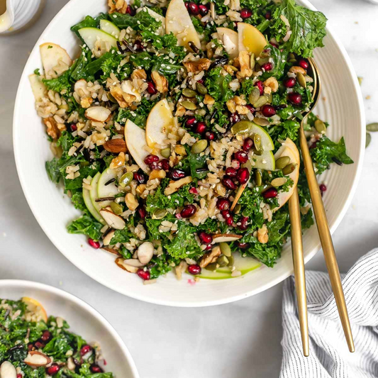 Kale, Apple, and Lentil Salad with Maple-Dijon Dressing - GF